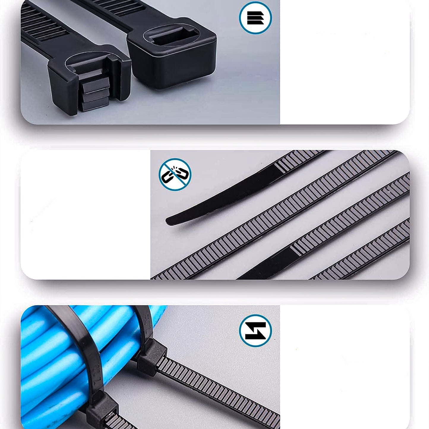 Kabelbinder schwarz UV-beständig 4.8x300mm 1000 Stück